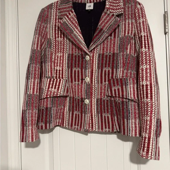 CAbi Red and White Plaid Blazer - Picture 3 of 7